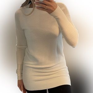 BCBGeneration Ivory Ribbed Tunic Sweater